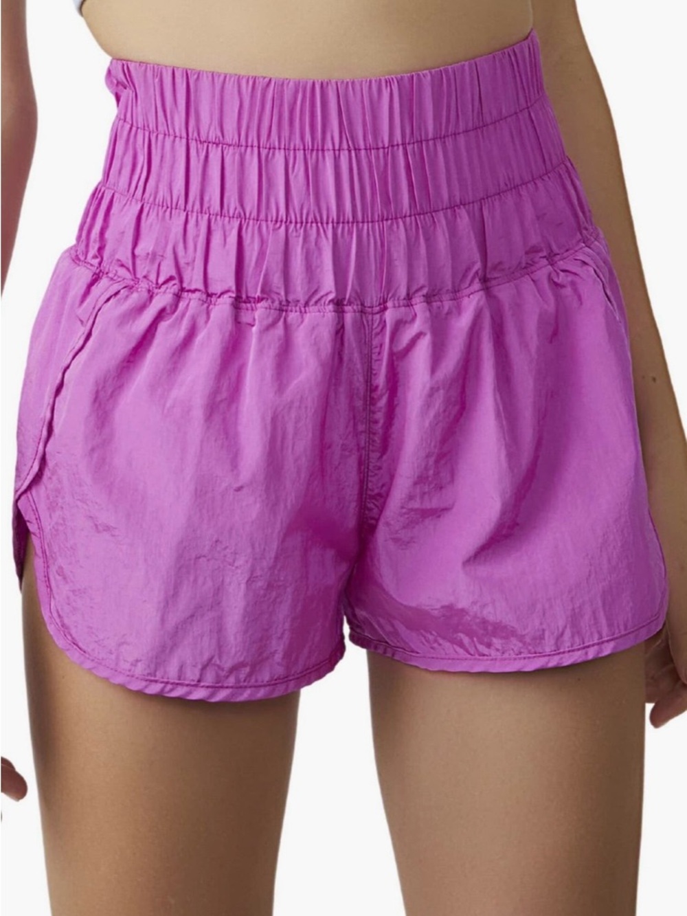 FP Movement by Free People Fuchsia Smocked Waist Athletic Shorts